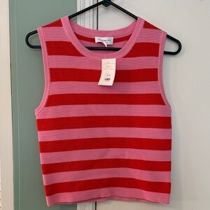PROMISE Pink and Red Striped Tank Top NWT